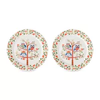 Набор из 2-х закусочных тарелок Owl, 21 см, фарфор, белый, декор, серия Birds of Paradise, LIBERTY JONES, Россия, 