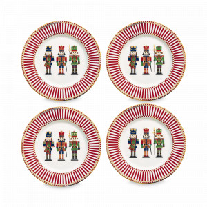 Набор из 4-х десертных тарелок, диаметр: 19 см, материал: фарфор, серия Щелкунчик, EASY LIFE (R2S), Италия, Новогодняя сервировка EASY LIFE R2S