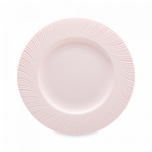 Тарелка обеденная, 27 см, фарфор, розовый, рельеф, серия Рассвет, DECOR DE TABLE, Россия, Тарелки обеденные