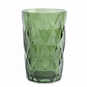 Стакан высокий, 12 см, 340 мл, стекло, зеленый, серия Diamond color, ANNA LAFARG, Китай, Стаканы для воды
