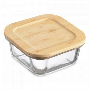Форма для запекания и хранения с крышкой, 320 мл, боросиликатное стекло, бамбук, прозрачный, SMART SOLUTIONS, Россия, Жаропрочные формы для запекания