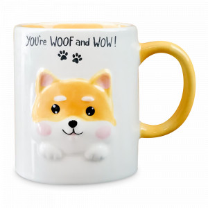 Кружка Собачка, 400 мл, керамика, белый, желтый, серия Animals, REPAST, Чехия, Кружки REPAST