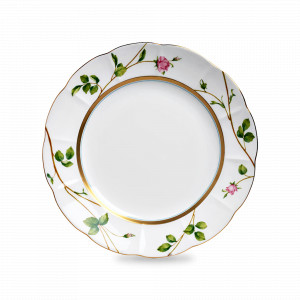 Тарелка обеденная, 27 cм, костяной фарфор, белый, декор, серия Цветущая роза, NARUMI, Япония, NARUMI (Япония)