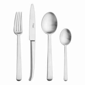 Набор столовых приборов на 6 персон, 24 предмета, стальной матовый, серия Ergo Bright, CUTIPOL, Португалия, Подарочные столовые приборы