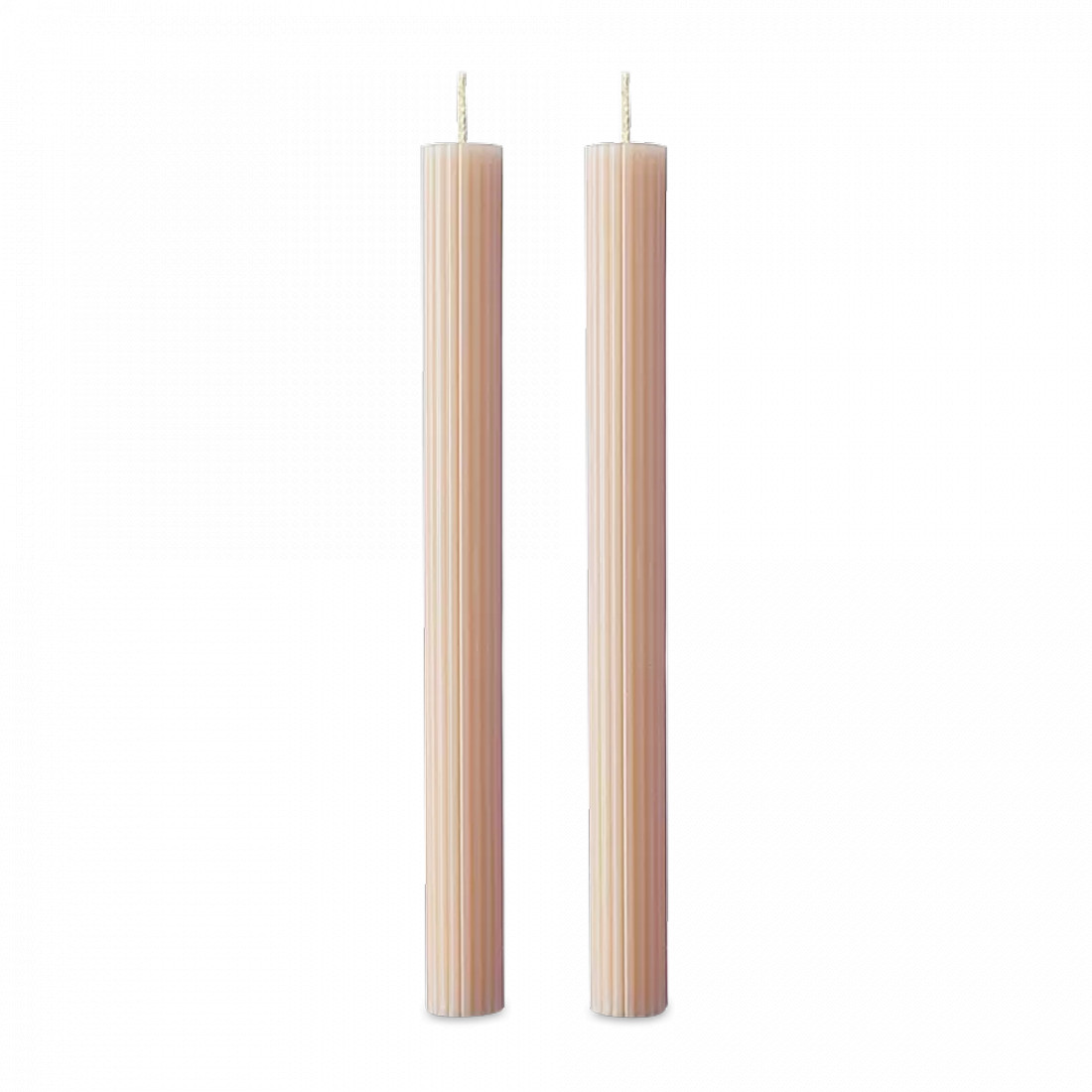 Набор из 2-х свечей, 24.5 см, бежево-розовый, серия Edge, TKANO, Россия