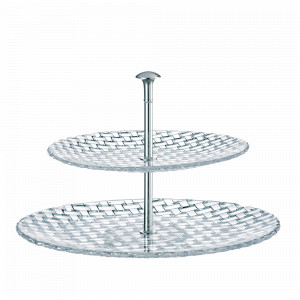 Блюдо двухъярусное, 32 х 23 см, хрустальное стекло, серия Bossa Nova, NACHTMANN, Германия, Этажерки и вазы для фруктов