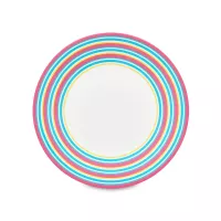 Тарелка закусочная Stripe Colypso, 23 см, фарфор костяной, белый, декор, серия Kit Kemp, SPODE, Великобритания, 