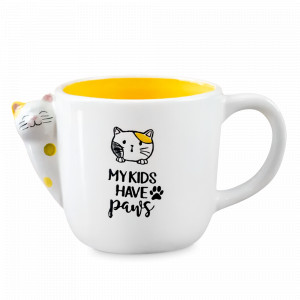 Кружка Кошка , 470 мл, керамика, белый, желтый, серия Animals, REPAST, Чехия, Кружки REPAST
