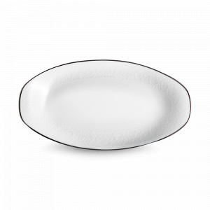 Блюдо сервировочное овальное, 23 см, костяной фарфор, белый, серия Рошель, NARUMI, Япония, NARUMI (Япония)