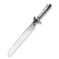 Нож для хлеба «Бабочки», медь кованая, серебристый, серия Летний сад, Кольчугинский Мельхиор, Россия, 