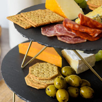 Блюдо двухярусное сервировочное, 34 х 20 см, металл, натуральный камень, серия Arteza, KITCHEN CRAFT, Великобритания_00817710053192793512.jpg