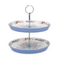 Этажерка двухъярусная, 26 см, фарфор, белый, декор, серия London Pottery, KITCHEN CRAFT, Великобритания, 