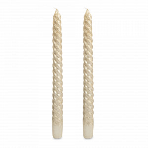 Свеча тонкая «Rope», 2 предмета, 25 см, парафин, блестки, шампань, серия New Year, ANNA LAFARG, Китай, Свечи