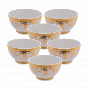 Набор из 6-ти салатников Creme Gold, фарфор, белый, золотой, серия Tosca, FALKENPORZELLAN, Германия, Наборы фарфоровых салатников
