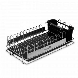 Сушилка для посуды, 41 х 22 см, нержавеющая сталь, пластик, черный, серия MasterClass, KITCHEN CRAFT, Великобритания, Уборка и хранение Kitchen Craft