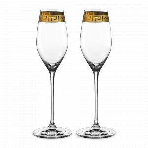 Набор из 2-х бокалов для шампанского MUSE, объем: 300 мл, диаметр: 7 см, высота: 26,5 см, цвет: прозрачный, золотой, материал: хрустальное стекло, NACHTMANN, Германия, NACHTMANN (Германия)
