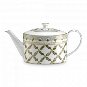 Чайник заварочный Еловые ветви, 1.2 л, фарфор, белый, декор, серия Rosita, Pozzi Milano 1876, Италия, Заварочные чайники из Италии