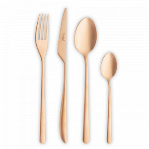 Набор столовых приборов на 6 персон, 24 предмета, ICON CHAMPAGNE, желтое золото, подарочная упаковка, серия Icon, CUTIPOL, Португалия, CUTIPOL (Португалия)