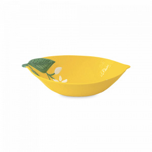 Салатник Лимон, 15 х 11 см, 200 мл, фарфор, желтый, декор, серия Цветы и лимоны, EASY LIFE (R2S), Италия, Салатники EASY LIFE R2S