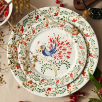 Тарелка десертная Fantail Bird, 21 см, фарфор, белый, декор, серия Birds of Paradise, LIBERTY JONES, Россия_00814630042916233122.jpg