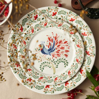 Набор из 2-х десертных тарелок Fantail Bird, 18 см, фарфор, белый, декор, серия Birds of Paradise, LIBERTY JONES, Россия_00817550037708731778.jpg