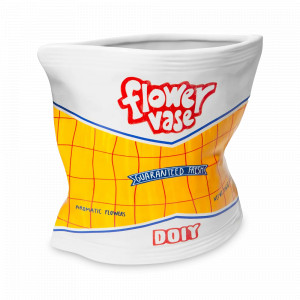 Ваза для цветов Chips Bag, 17 х 18 см, керамика, белый, декор, серия Corner Shop, DOIY, Испания, DOIY (Испания)