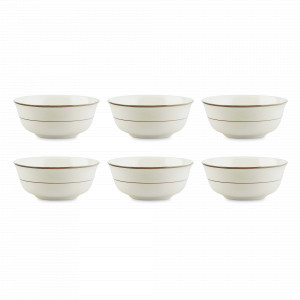 Набор из 6-ти порционных салатников, 16 см, фарфор, молочный, золотая отводка, серия Opera, REPAST, Чехия, Opera REPAST
