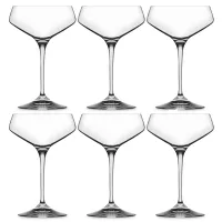 Набор из 6-ти бокалов-креманок для шампанского, 330 мл, хрустальное стекло, серия Aria, RCR, Италия, 