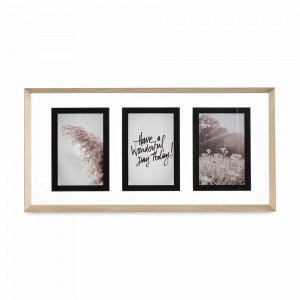 Рамка для 3-х фотографий, 24 х 49 см, МДФ, стекло, бежевый, белый, серия Pleasant moments, BERGENSON BJORN, Великобритания, BERGENSON BJORN (Великобритания)