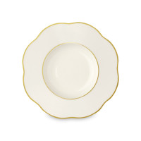 Тарелка суповая Ivory, 21 см, костяной фарфор, позолота, цвет: слоновая кость, серия Anemone, LE COQ, Италия