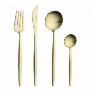 Набор столовых приборов на 6 персон, 24 предмета, шампань матовый, серия Moon, CUTIPOL, Португалия, Наборы столовых приборов на 6 персон