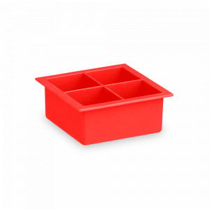 Форма для льда на 4 кубика, 11х 11 см, силикон, красный, серия Bar Craft, KITCHEN CRAFT, Великобритания, KITCHEN CRAFT (Великобритания)