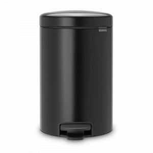 Контейнер для мусора с педалью, 12 л, нержавеющая сталь, черный, серия newIcon, BRABANTIA, Бельгия, Мусорные ведра и корзины