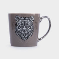 Кружка «Медведь», 500 мл, фарфор, белый, серебристый, серия Graphics, ANNA LAFARG, Китай_00822620048565342774.jpg