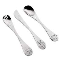 Набор детских столовых приборов 3 предмета, сталь, серия Animals, HERDMAR, Португалия