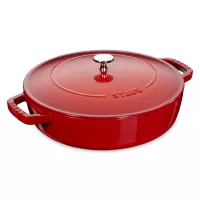 Сотейник с крышкой, 28 см, чугун, вишневый, серия La Cocotte, STAUB, Франция, 