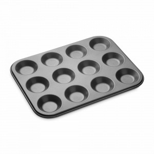 Форма с антипригарным покрытием для выпечки 12 кексов, 32 х 24 см, углеродистая сталь, графит, серия MasterClass, KITCHEN CRAFT, Великобритания, Формы для выпечки Kitchen Craft