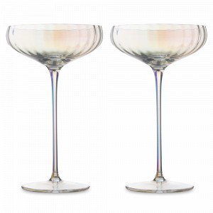 Набор из 2-х бокалов для шампанского/креманок Opal, 255 мл, 18.6 см, стекло, перламутровый, серия Gemma, LIBERTY JONES, Россия, Свадебные бокалы