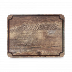 Доска для сервировки и нарезки с желобом, 33 x 25 см, дуб мореный, композитный материал, серия Surface, ComposeEat, Россия, Сервировочные доски