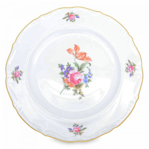 Блюдо круглое, 32 см, фарфор, белый, декор, серия Мейсенский букет, REPAST, Чехия, Мейсенский букет REPAST