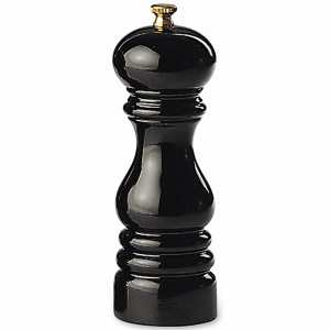 Деревянная солонка-мельница 18 см, черная лакированная, бук, серия Paris Laque Noir, PEUGEOT, Франция, PEUGEOT (Франция)