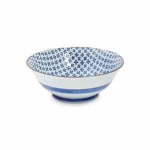 Салатник Ramen Bowl, 19 см, 900 мл, фарфор, белый, синий, серия Japan Flower, TOKYO DESIGN, Нидерланды, Салатники, чаши сервировочные