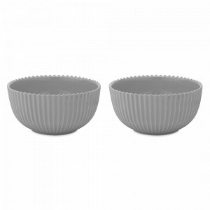 Набор из 2 салатников, 16 см, 650 мл, фарфор, темно-серый, серия Edge, TKANO, Россия, Наборы тарелок для кухни