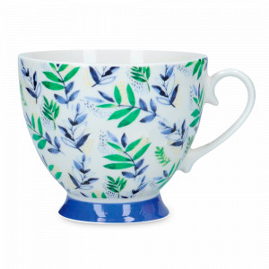Чашка Leafy Lemon, 400 мл, фарфор, цвет: декор, серия Footed Mugs, KITCHEN CRAFT, Великобритания, Большая кружка