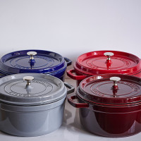 Кокот круглый, 6,7 л, 28 см, чугун, цвет: белый трюфель, серия La Cocotte, STAUB, Франция_00799450057605268165.jpg