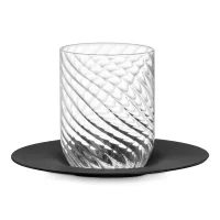 Пара кофейная для капучино, 270 мл, хрустальное стекло, цвет декора - черный, серия Twist, EISCH, Германия, 