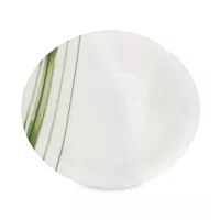 Тарелка десертная, 21.5 см, фарфор, белый, зеленый, серия Rayures Vegetal, GUY DEGRENNE, Франция, 