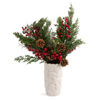 Ваза для цветов Шишки, 22 см, фарфор, бежевый, серия New Year, ANNA LAFARG, Китай_00821000058421071589.jpg