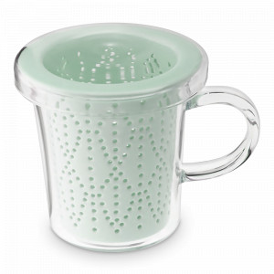 Кружка с ситечком, 300 мл, фарфор, стекло, мятный, серия Weave, LOVERAMICS, Гонконг, LOVERAMICS (Гонконг)