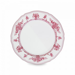 Тарелка обеденная Piatti porpora, 26.5 см, фарфор, белый, розовый, серия Neos Anthiros, LE COQ, Италия, Neos Anthiros